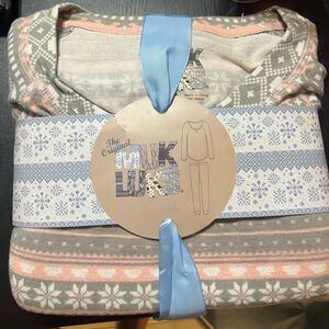 Muk Luks Nordic Pattern Pajama Set - Gray, Pink, Cream